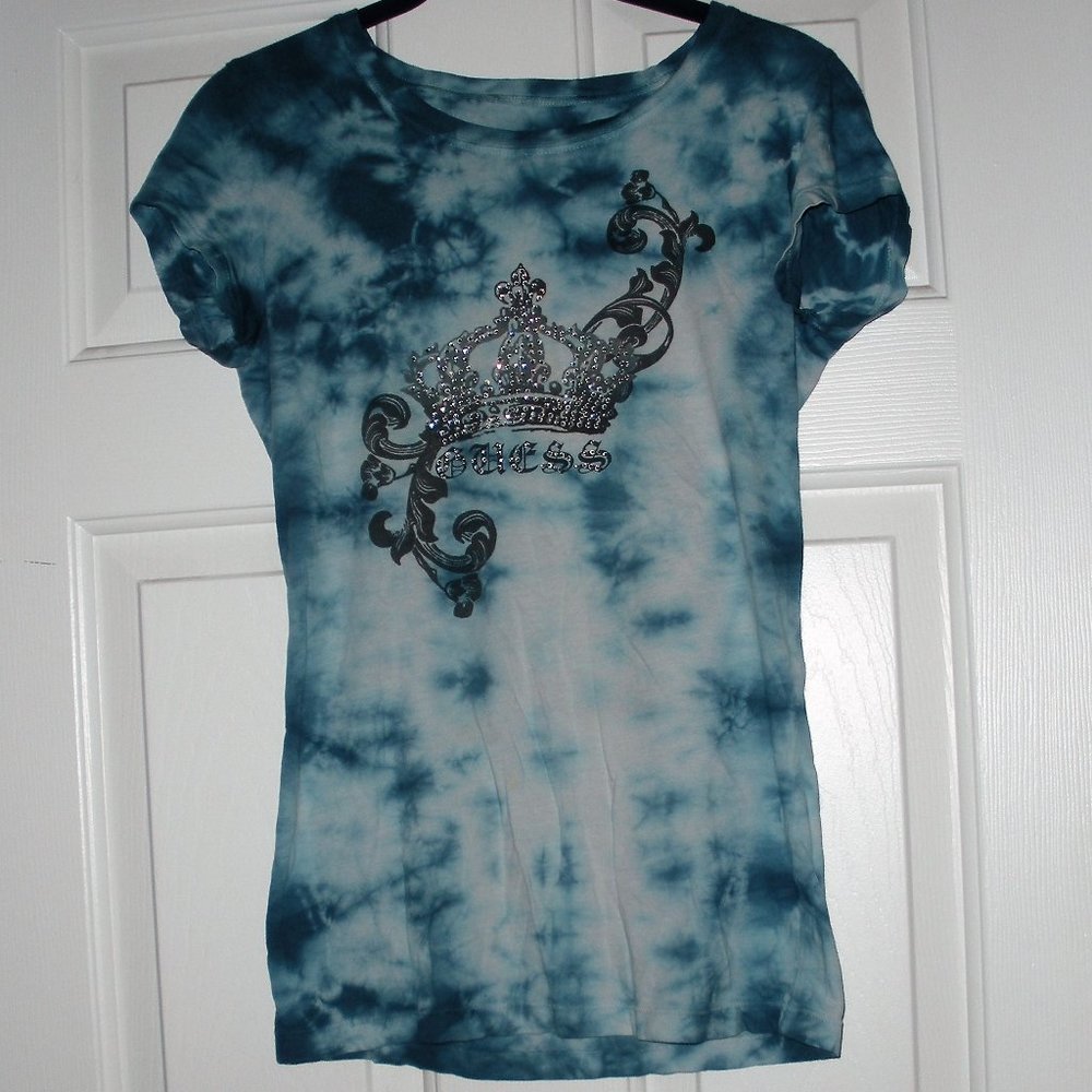 Vintage Guess Ultra Blue Washed Tee Made in Peru SZ M Like New